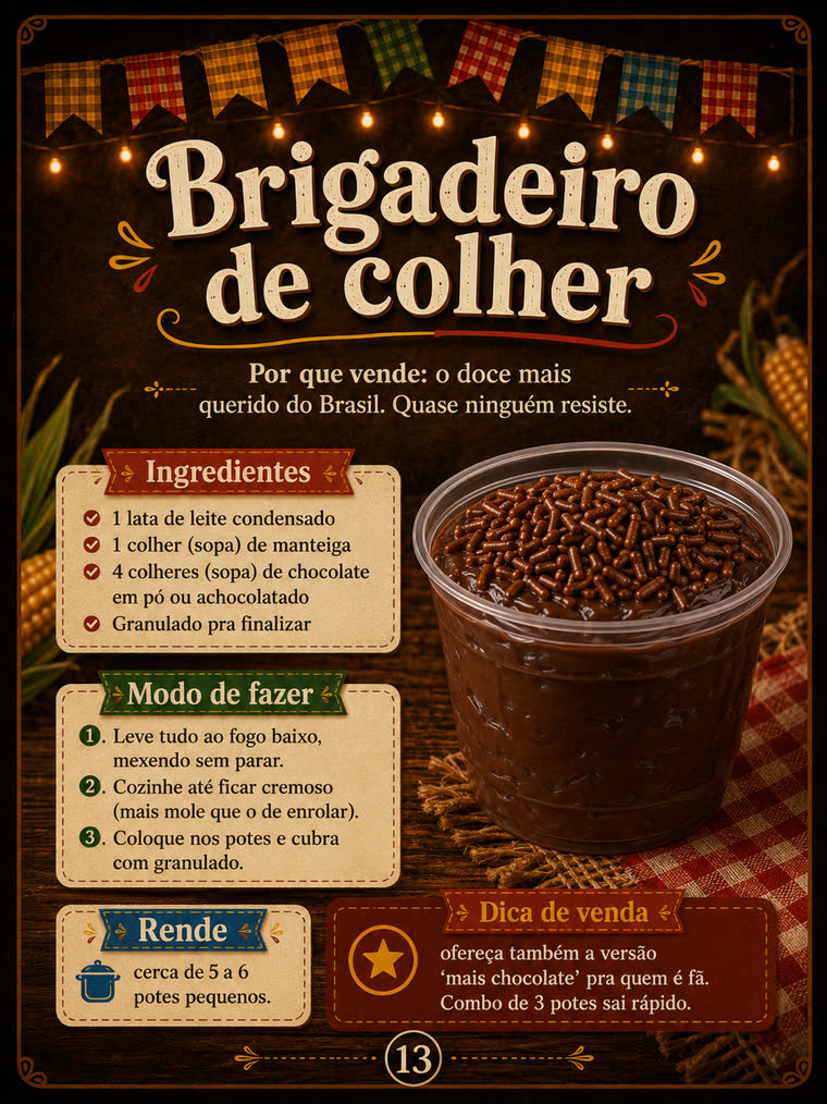 Página do PDF com a receita de brigadeiro de colher